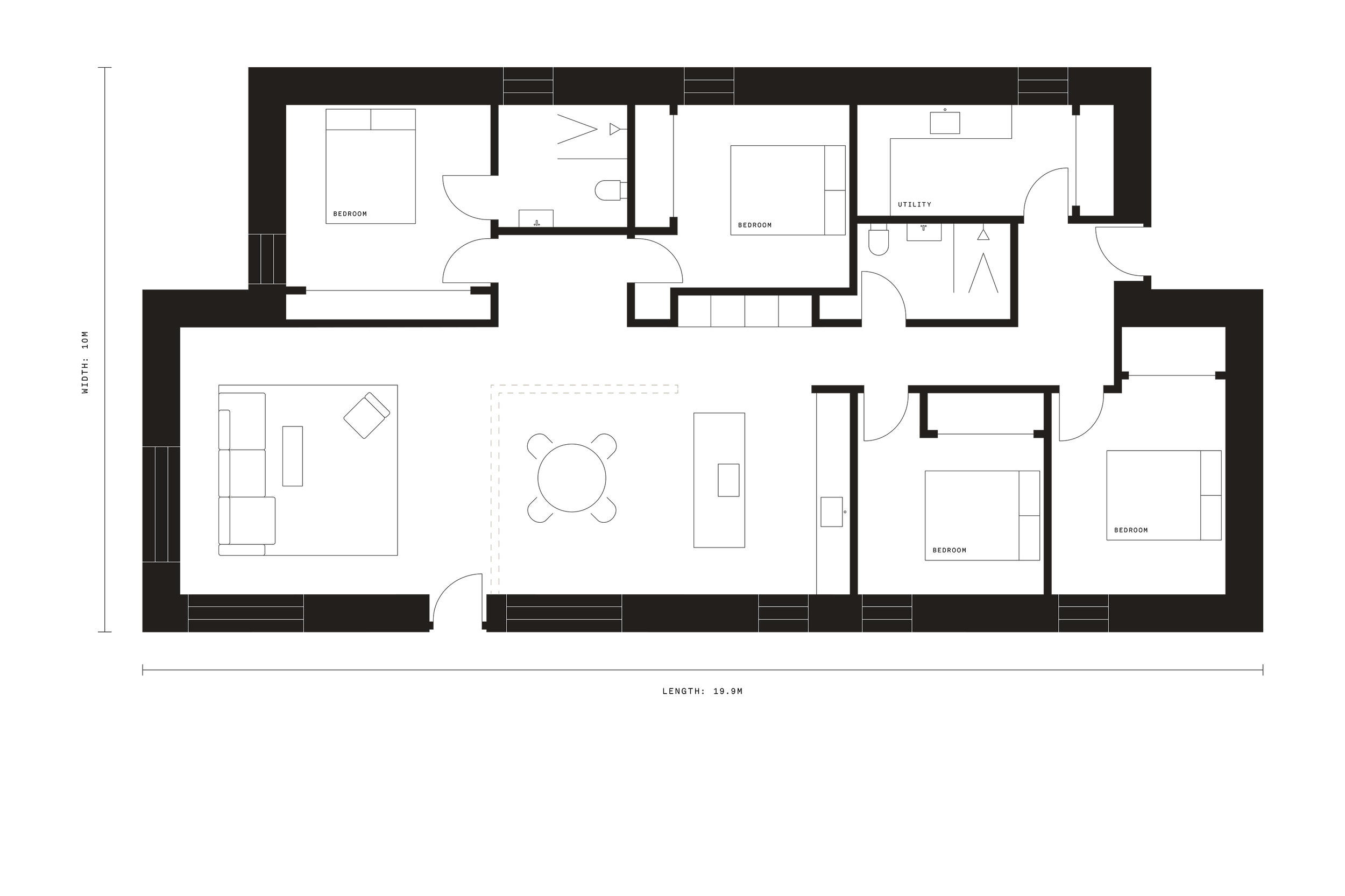 Floorplan of the Coldwells Build Passivhaus, Argyle.